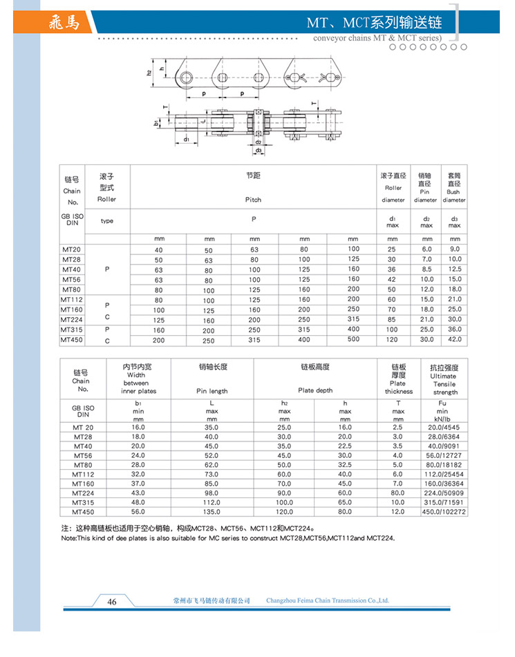 MT、MCT系列輸送鏈